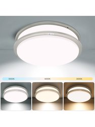 14" Double Ring CCT LED Flush Mount, 20W, 1600 Lumen