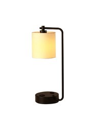 19" Table Lamp USB Port Fabric Shade - Black