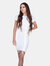 Gathered Ribbed Midi Dress - White