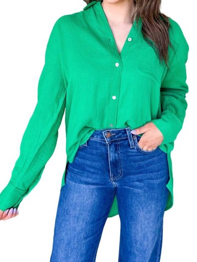 NIA Gauze Boyfriend Shirt In Green product