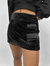 Velvet Cargo Pocket Mini Skirt In Black