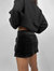 Velvet Cargo Pocket Mini Skirt In Black