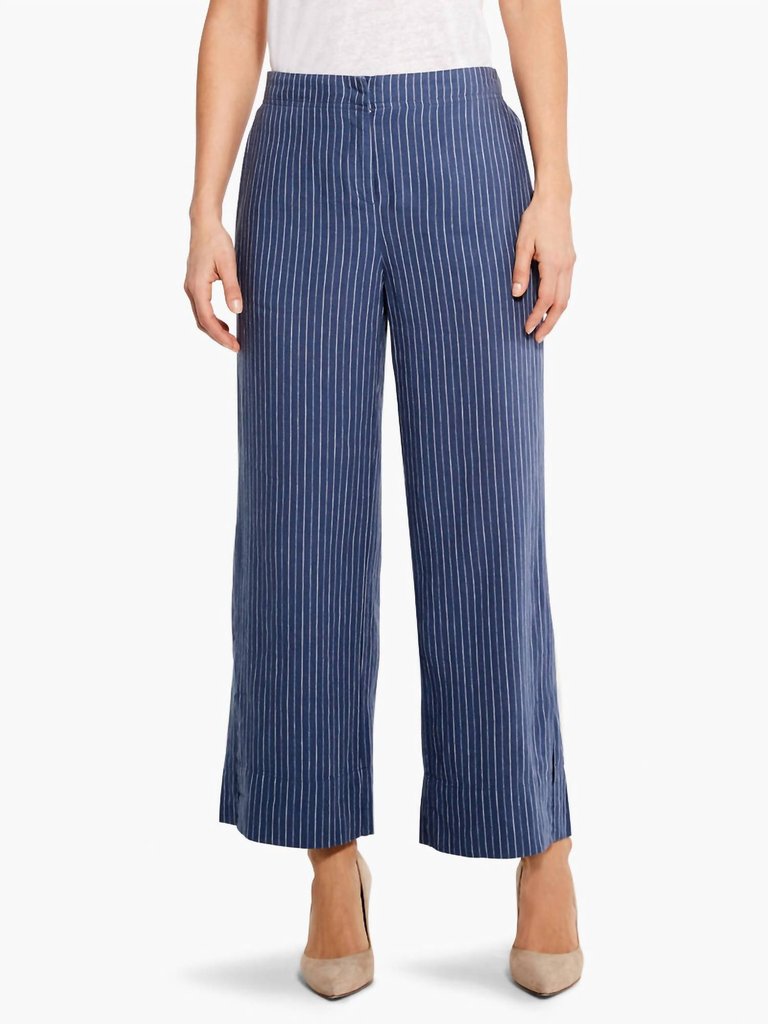 Central Park Wide Leg Pant In Blue Multi - Blue Multi