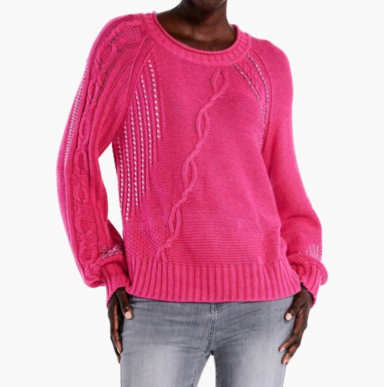 Crafted Cables Sweater - Pink Multi