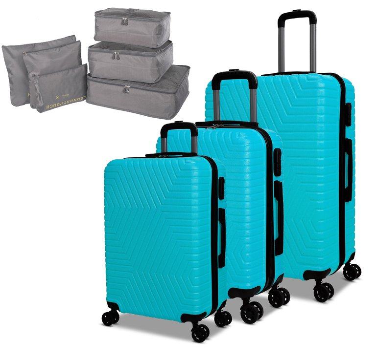 3 Piece Luggage Set With Free Gift - Aqua