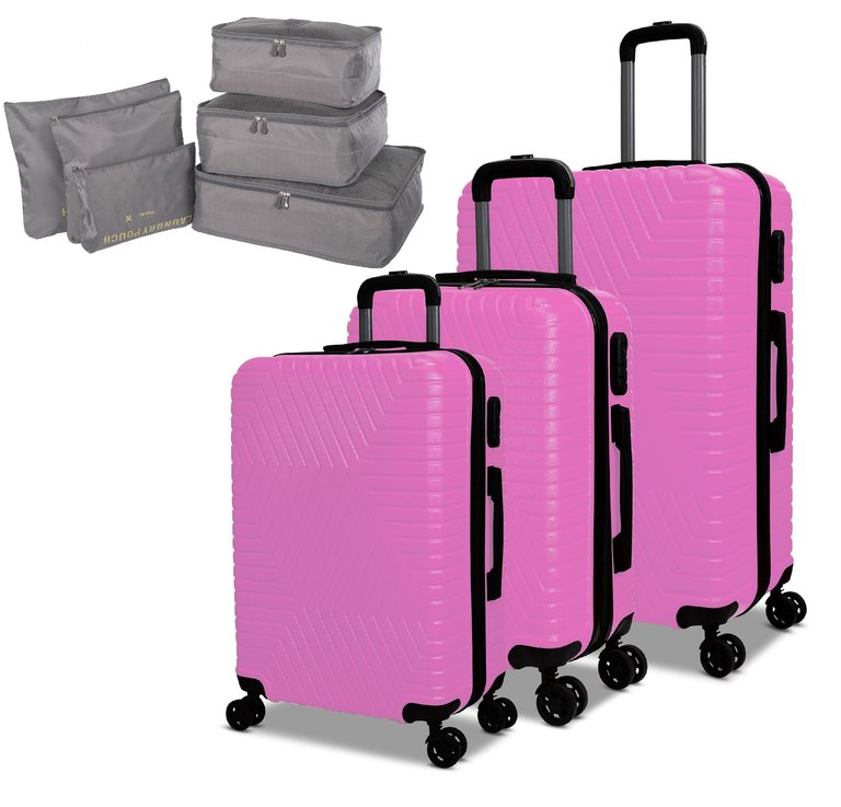 3 Piece Luggage Set With Free Gift - Pink