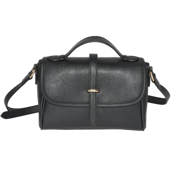 Crossbody Bag With Flap - Black