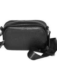 Crossbody With Front Zipper Pocket - Black