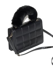 Ladies Handbag With Faux Fur Handle