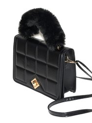 Ladies Handbag With Faux Fur Handle