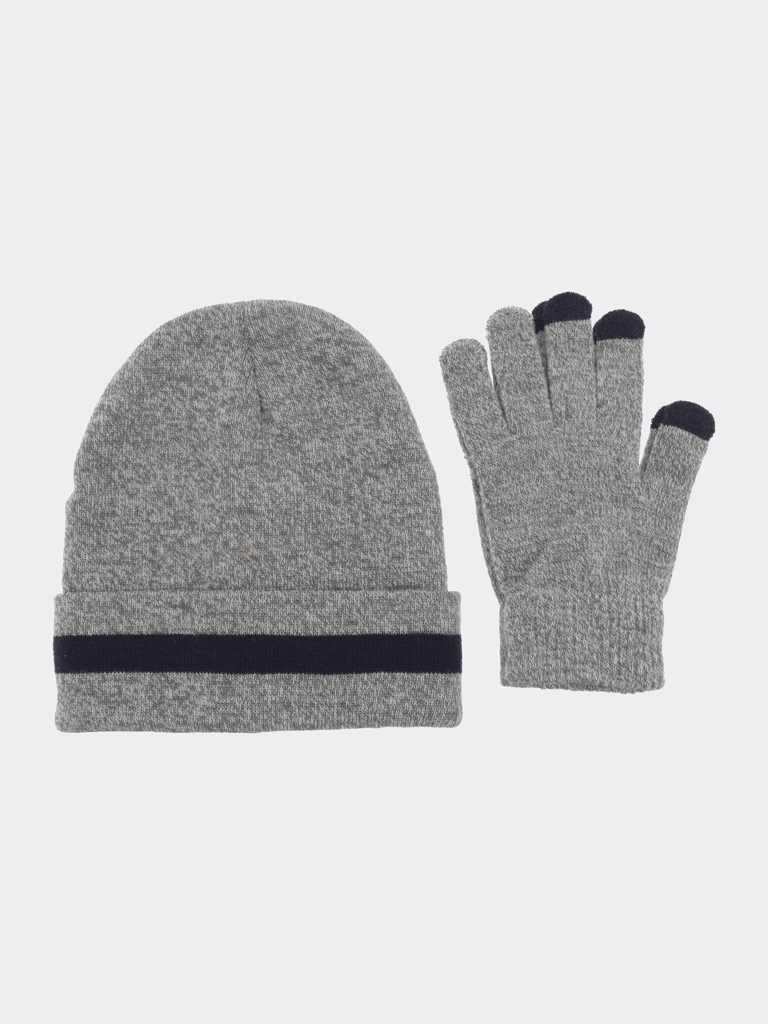 Mens Hat And Glove Set - Grey