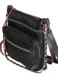 Nylon Crossbody W/pu Trim