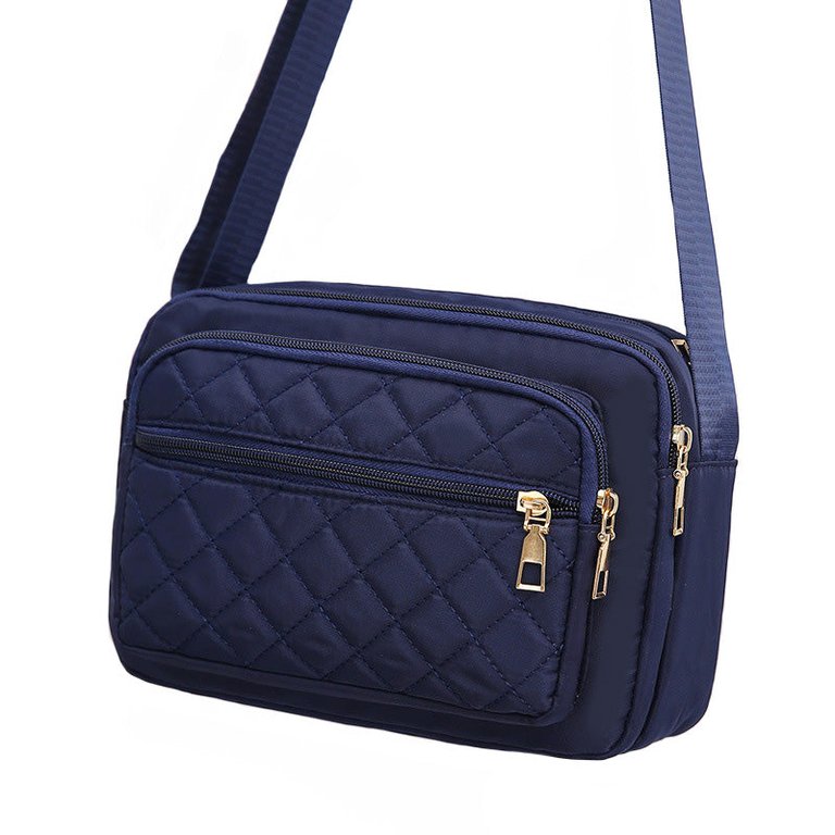 Nylon Quilted Bag - Navy
