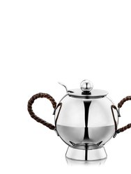 Spheres Sugar Bowl Wicker Handle - Silver