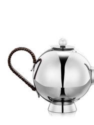 Spheres Tea Infuser Large Wicker Handle - Silver