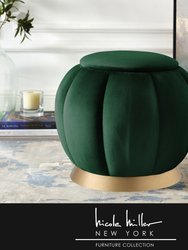 Alfie Ottoman - Hunter Green/Gold