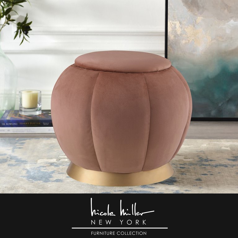 Alfie Ottoman - Blush/Gold