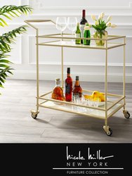 Amaya Bar Cart - Gold/White