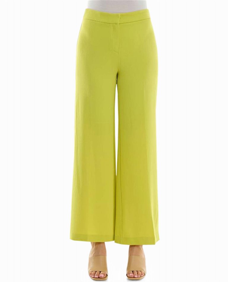 Claire Stretch Crepe Wide Leg Pants In Citrine - Citrine