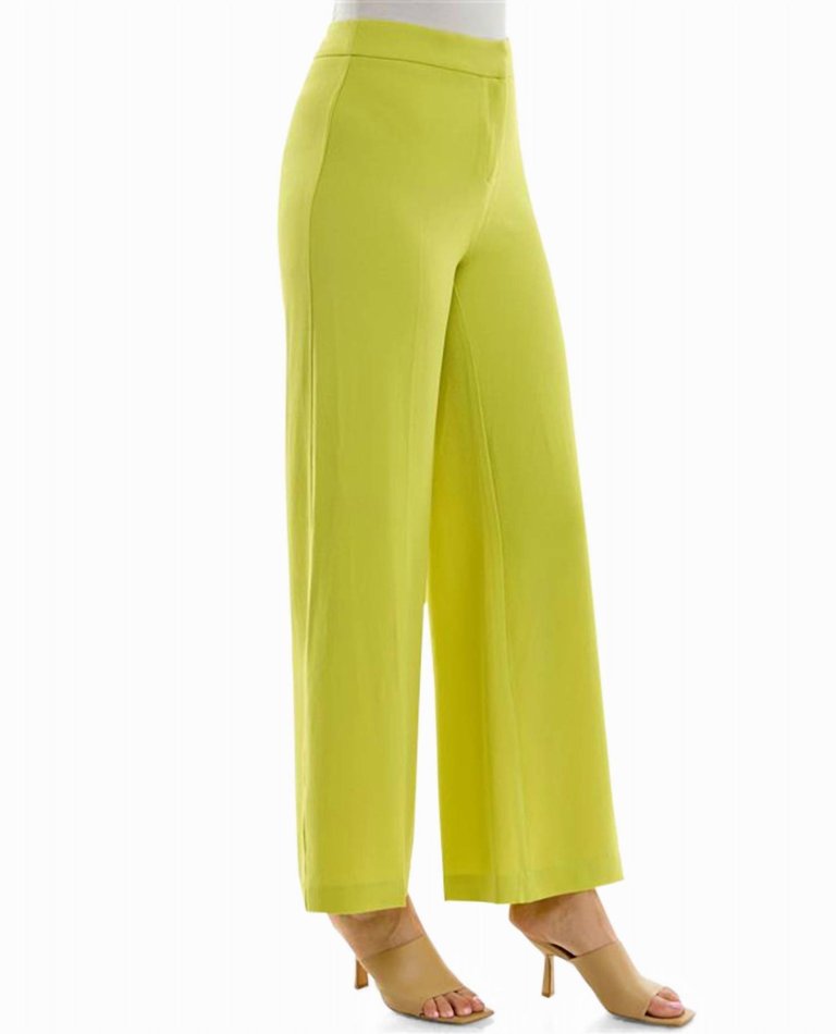 Claire Stretch Crepe Wide Leg Pants In Citrine