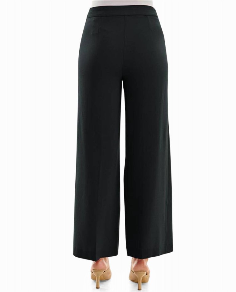 Claire Stretch Crepe Wide Leg Pants In Very Black