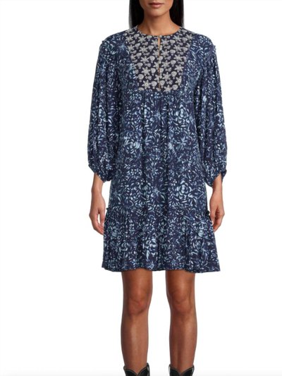 Nicole Miller Embroidered Dress In Navy product
