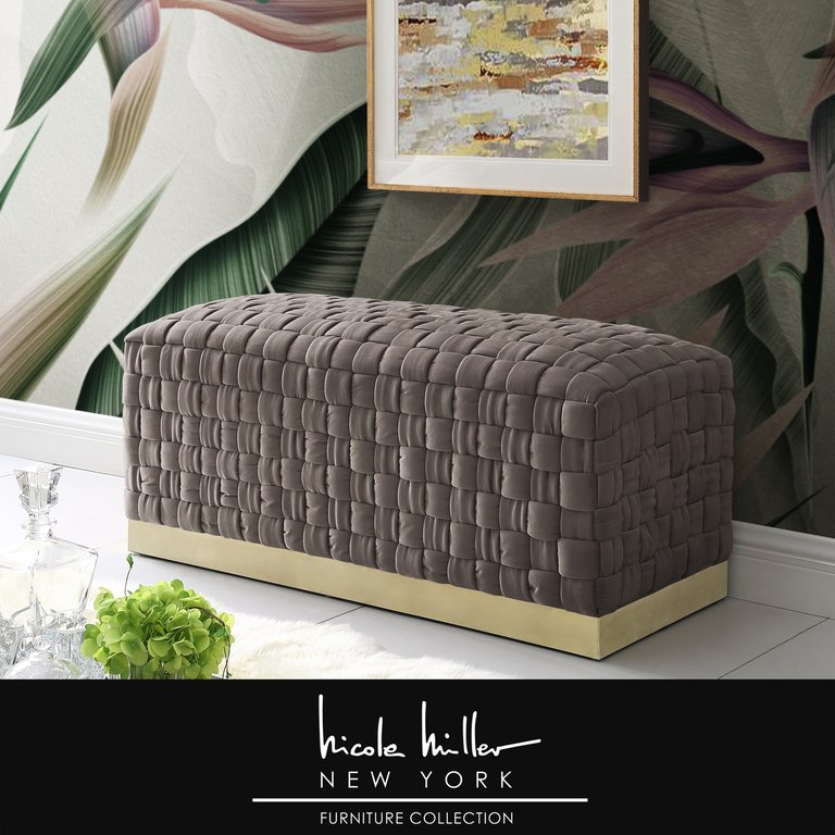 Griffin Bench - Taupe/Gold