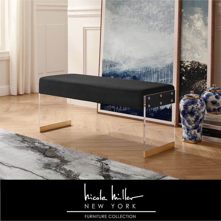 Hiram Bench - Black/Gold