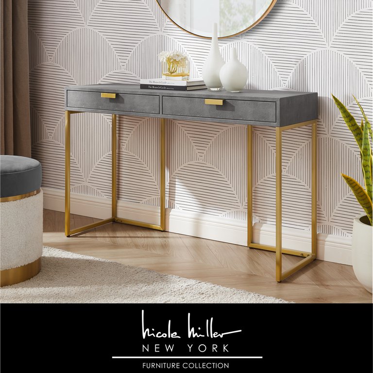 Isidro Console Table - Grey/Gold