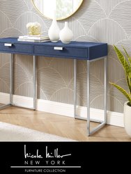 Isidro Console Table - Navy/Chrome