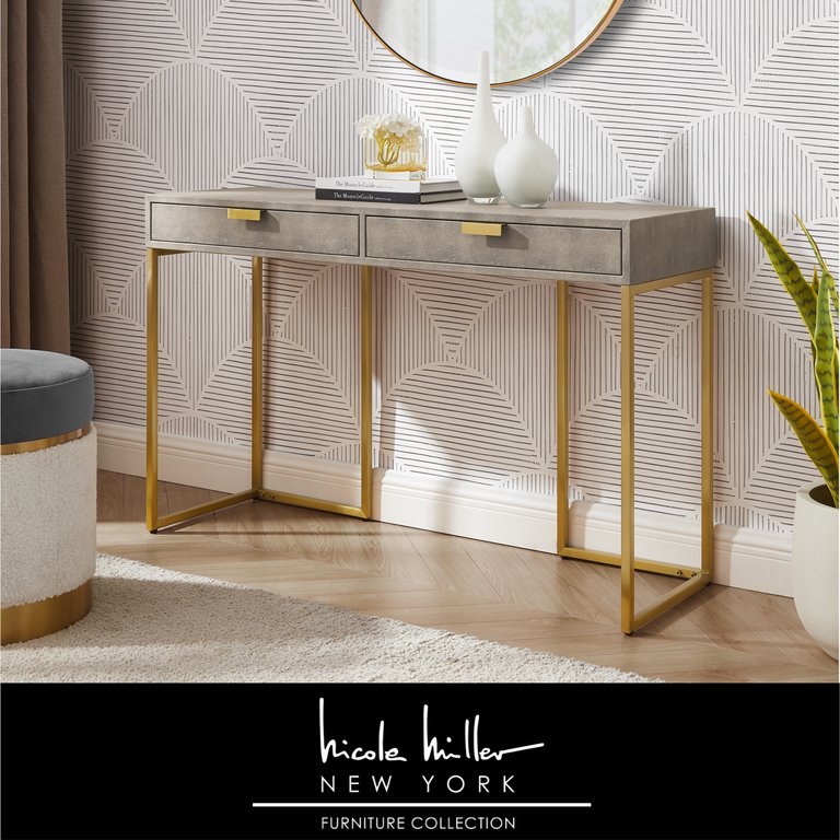 Isidro Console Table - Cream White/Gold