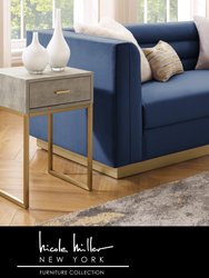 Isidro End Table - Cream White/Gold