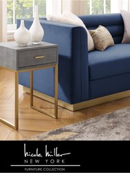 Isidro End Table - Grey/Gold