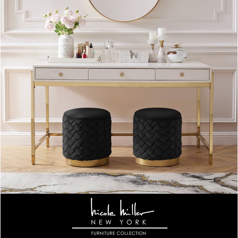 Jacen Ottoman - Black/Gold