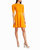 Jessie Pleated Shoulder A-Line Dress In Flame Orange