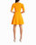 Jessie Pleated Shoulder A-Line Dress In Flame Orange