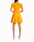 Jessie Pleated Shoulder A-Line Dress In Flame Orange