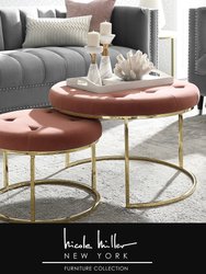 Keanu Cocktail Ottoman - Blush/Gold