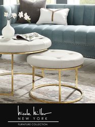 Keanu Cocktail Ottoman - White/Gold