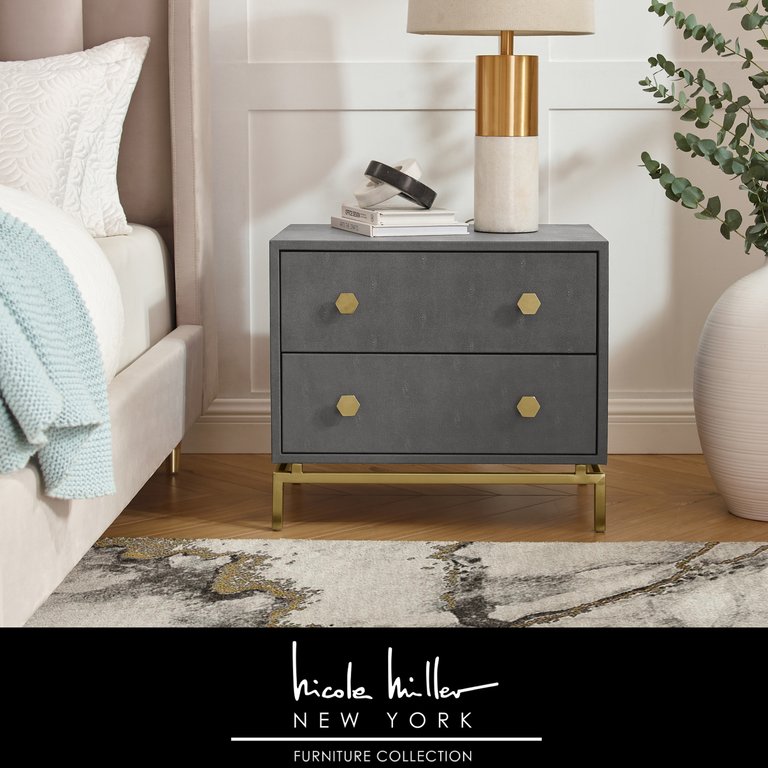 Keshawn Side Table - Grey/Gold