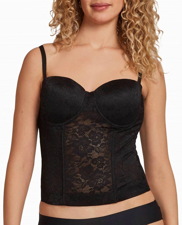 Lace Power Mesh Bustier In Nm Black - Nm Black