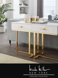 Moana Console Table - White/Gold