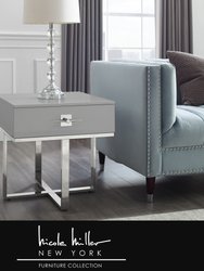 Moana Side Table - Light Grey/Chrome