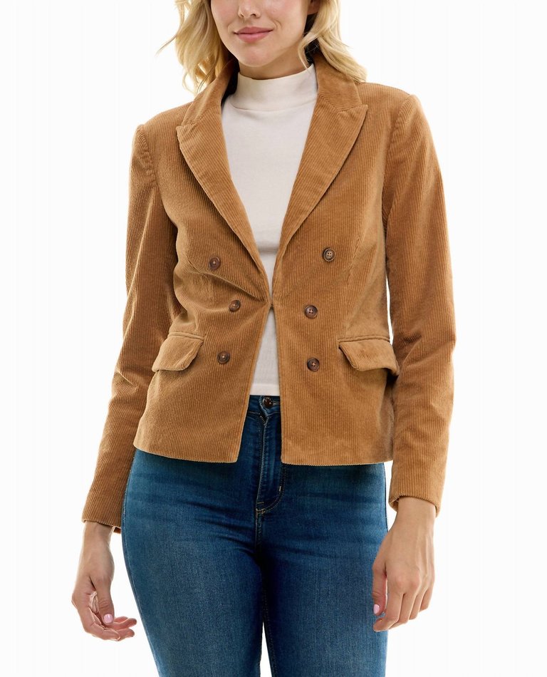 Natalie Corduroy Blazer In Light Tan - Light Tan