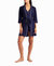 Peached Jersey Three-Piece Sleepwear Set In Peacoat - Peacoat