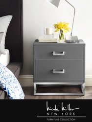 Perkolli Side Table - Dark Grey/Chrome