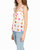 Radiant Aura Silk Top In White Aura Dot