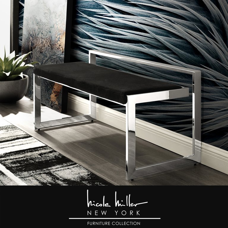 Rashad Bench - Black/Chrome