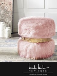 Seagal Ottoman - Blush/Gold