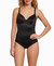 Shiny Micro Shaping Underwire Bodysuit In Black - Black